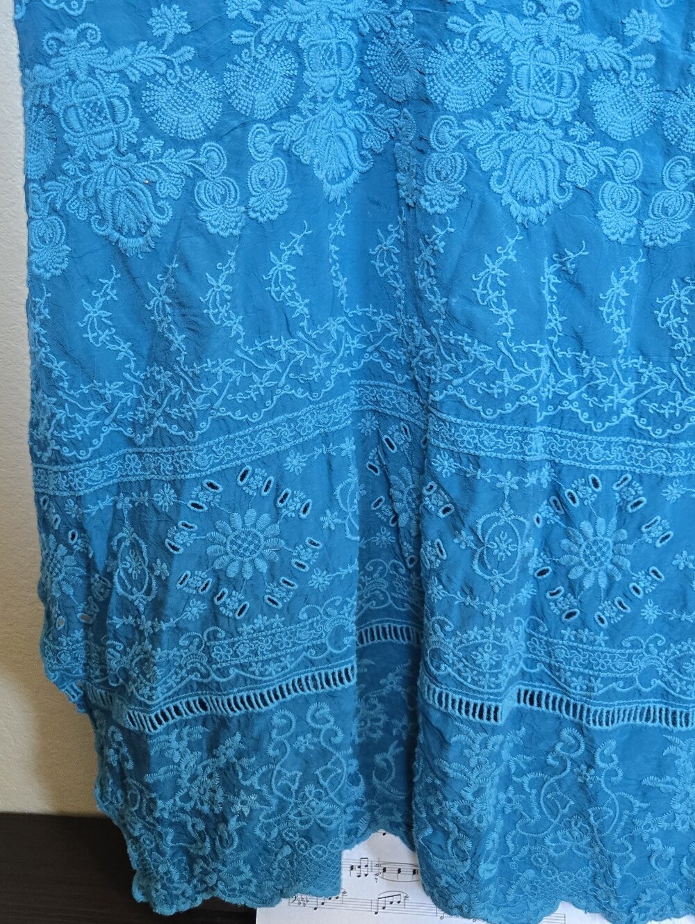 Johnny Was Sutera Teal Tunic Top L - Picture 3 of 7